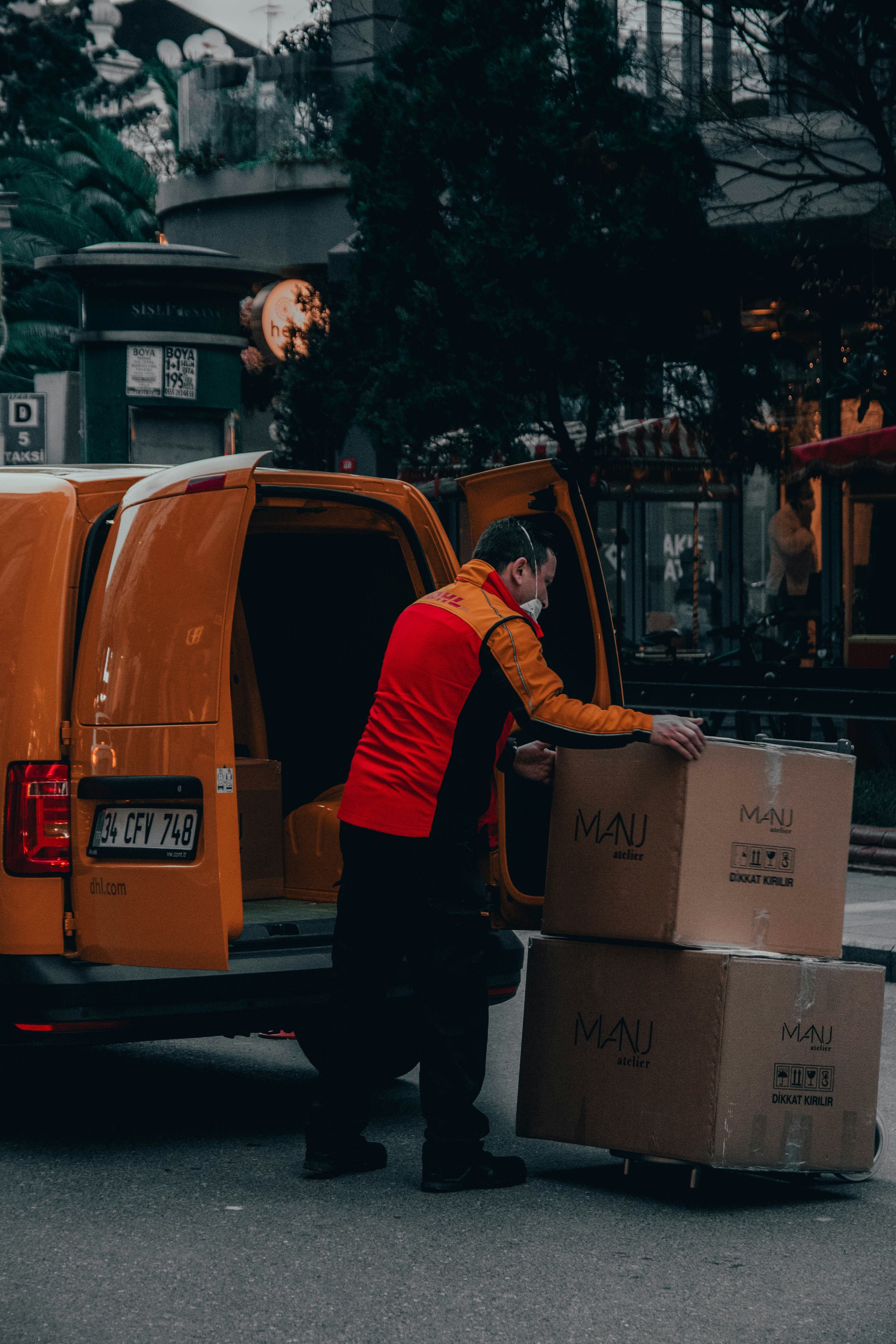 a guy transporting goods